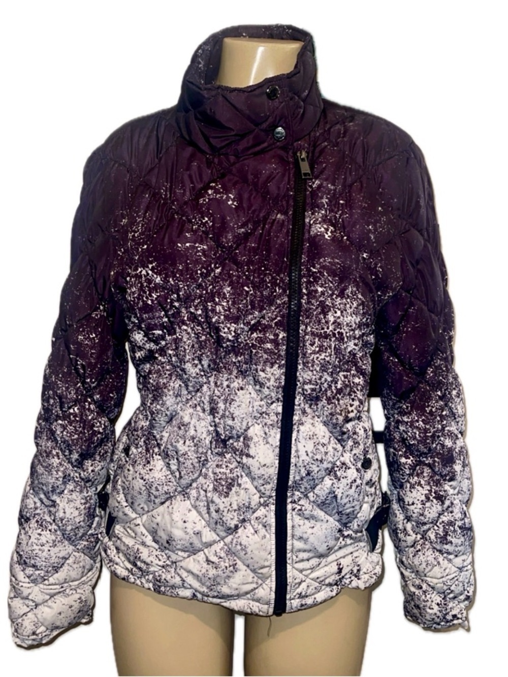 Marc New York Performance Quilted Puffer Jacket Women’s Large Black White
